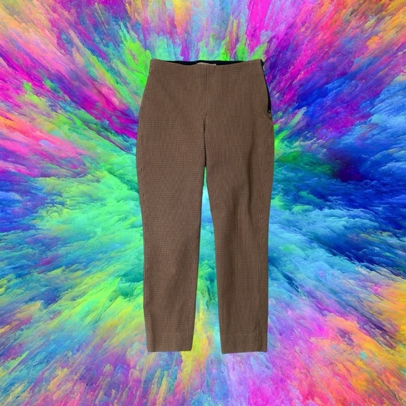 Everlane ‘The Curvy Fit Side-Zip Work Pant’ in Brown Houndstooth Size 00 Short - Picture 5 of 16